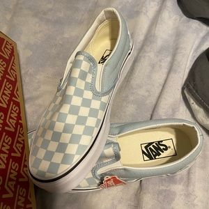 Nwt Baby blue checkered vans